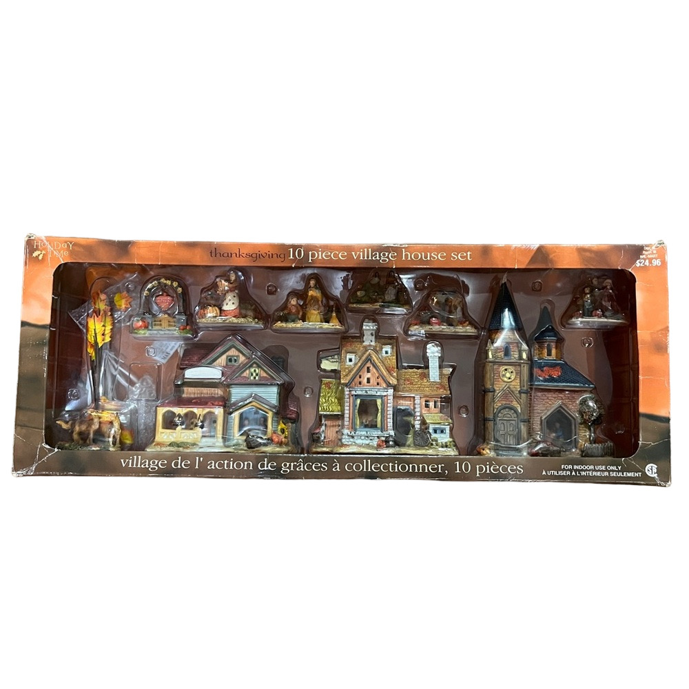 Holiday Time Thanksgiving Village House Set 10 pc